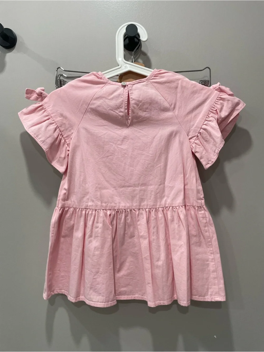 Zara Pink Flutter Sleeve Peplum Dress